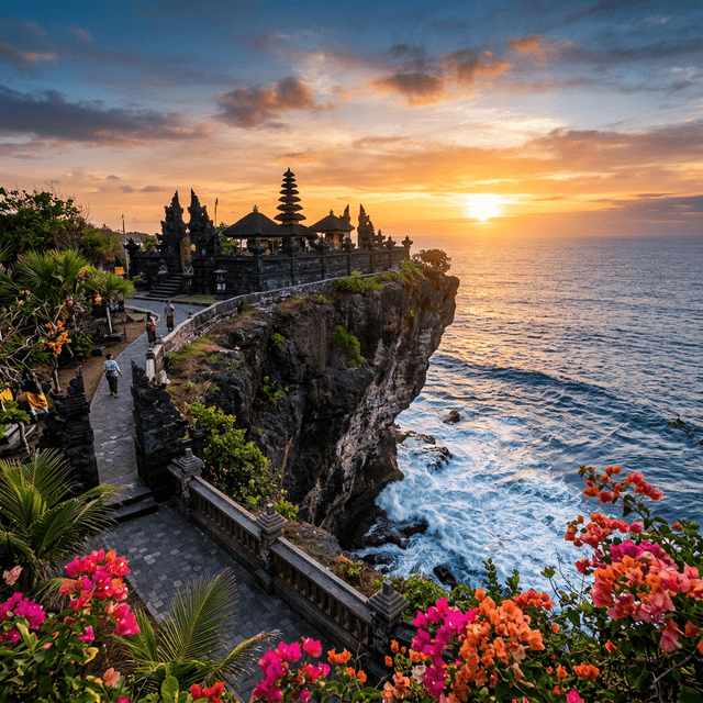 Uluwatu Temple and sunset performance route